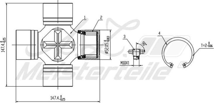 A.Z. Meisterteile AZMT-42-041-1001 - Шарнирно съединение, карданен вал vvparts.bg