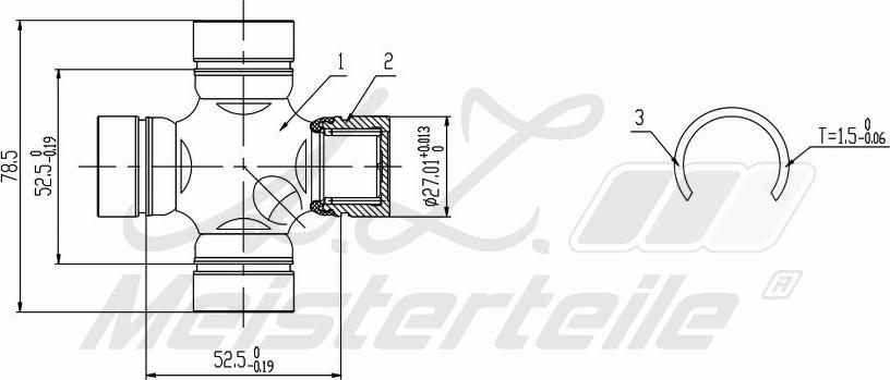 A.Z. Meisterteile AZMT-42-041-1018 - Шарнирно съединение, карданен вал vvparts.bg