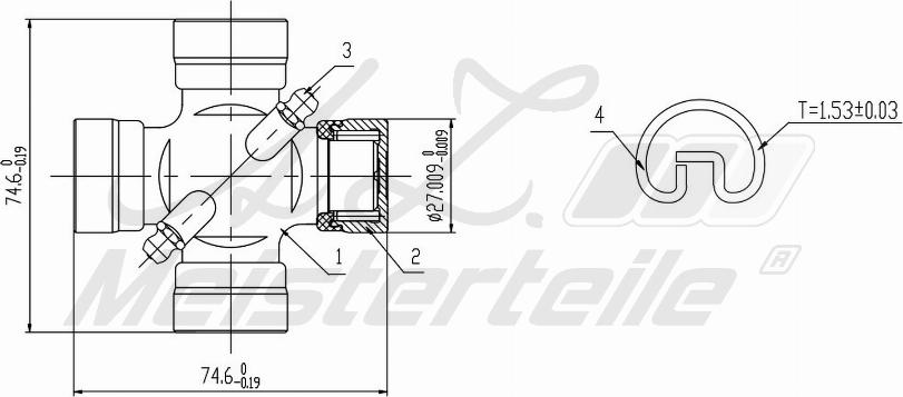 A.Z. Meisterteile AZMT-42-041-1026 - Шарнирно съединение, карданен вал vvparts.bg