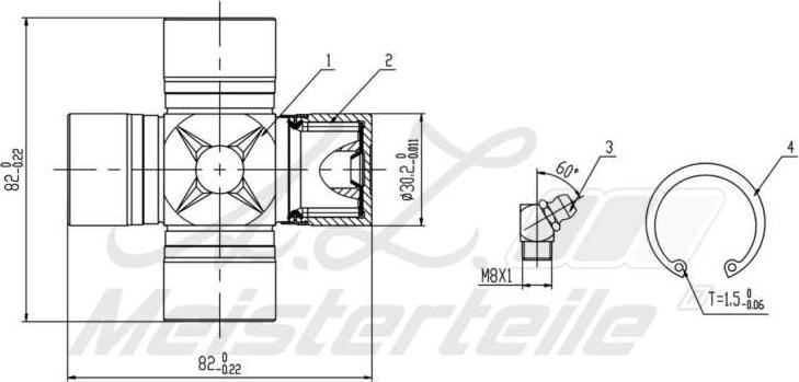 A.Z. Meisterteile AZMT-42-041-1073 - Шарнирно съединение, карданен вал vvparts.bg