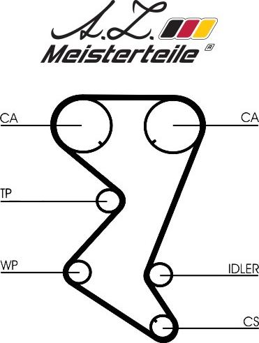 A.Z. Meisterteile AZMT-30-058-2299 - Комплект ангренажен ремък vvparts.bg