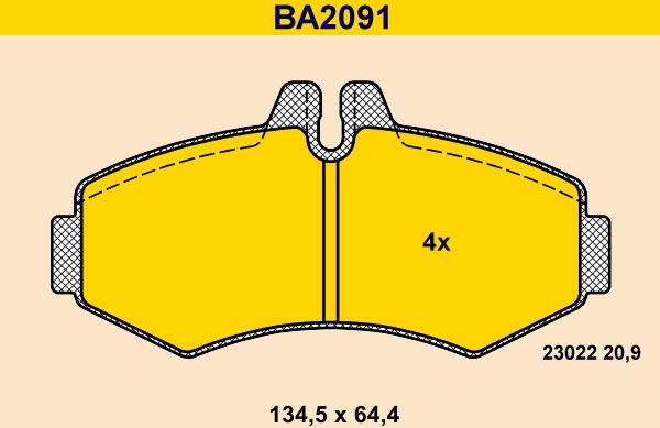 Barum BA2091 - Комплект спирачно феродо, дискови спирачки vvparts.bg