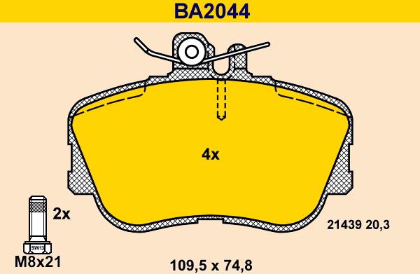 Barum BA2044 - Комплект спирачно феродо, дискови спирачки vvparts.bg