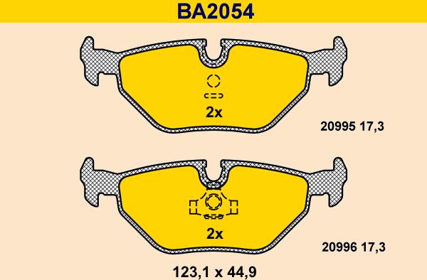 Barum BA2054 - Комплект спирачно феродо, дискови спирачки vvparts.bg