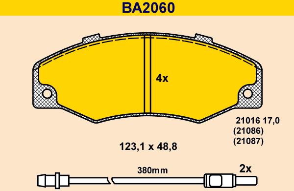 Barum BA2060 - Комплект спирачно феродо, дискови спирачки vvparts.bg