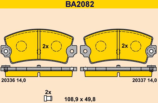 Barum BA2082 - Комплект спирачно феродо, дискови спирачки vvparts.bg