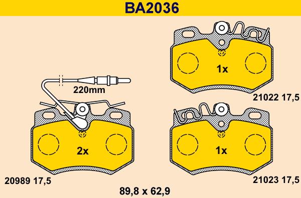 Barum BA2036 - Комплект спирачно феродо, дискови спирачки vvparts.bg