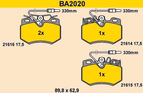 Barum BA2020 - Комплект спирачно феродо, дискови спирачки vvparts.bg