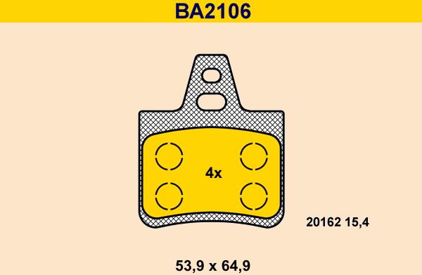 Barum BA2106 - Комплект спирачно феродо, дискови спирачки vvparts.bg