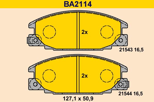 Barum BA2114 - Комплект спирачно феродо, дискови спирачки vvparts.bg