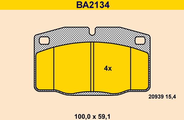 Barum BA2134 - Комплект спирачно феродо, дискови спирачки vvparts.bg