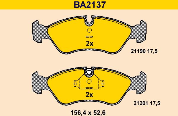 Barum BA2137 - Комплект спирачно феродо, дискови спирачки vvparts.bg