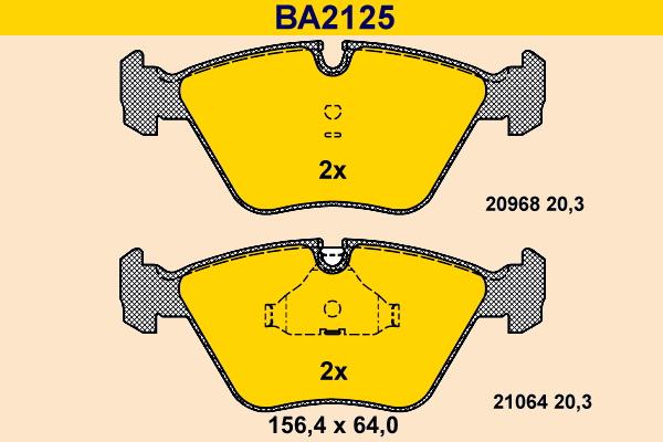 Barum BA2125 - Комплект спирачно феродо, дискови спирачки vvparts.bg