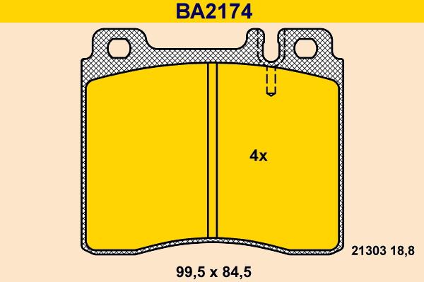 Barum BA2174 - Комплект спирачно феродо, дискови спирачки vvparts.bg