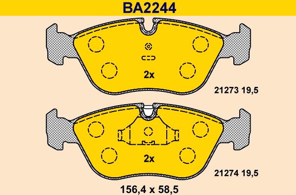 Barum BA2244 - Комплект спирачно феродо, дискови спирачки vvparts.bg