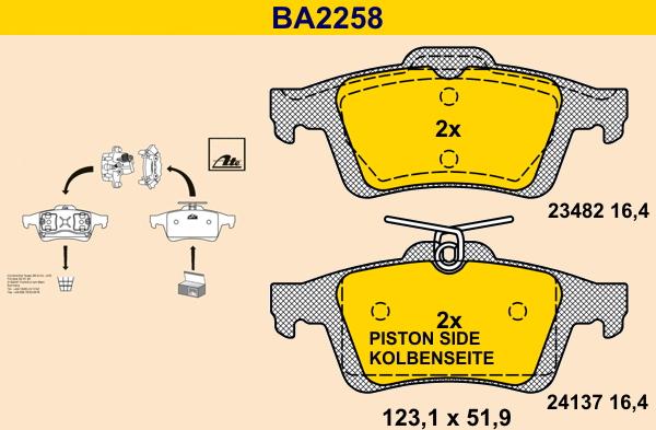 Barum BA2258 - Комплект спирачно феродо, дискови спирачки vvparts.bg