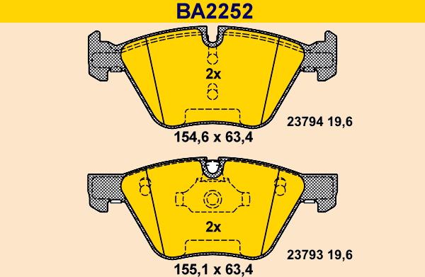 Barum BA2252 - Комплект спирачно феродо, дискови спирачки vvparts.bg