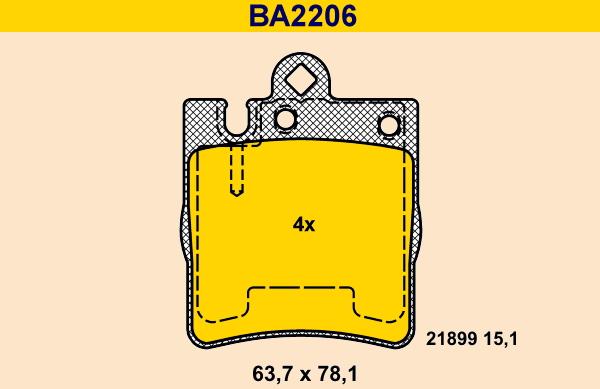 Barum BA2206 - Комплект спирачно феродо, дискови спирачки vvparts.bg