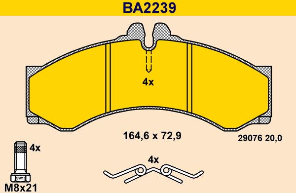 Barum BA2239 - Комплект спирачно феродо, дискови спирачки vvparts.bg