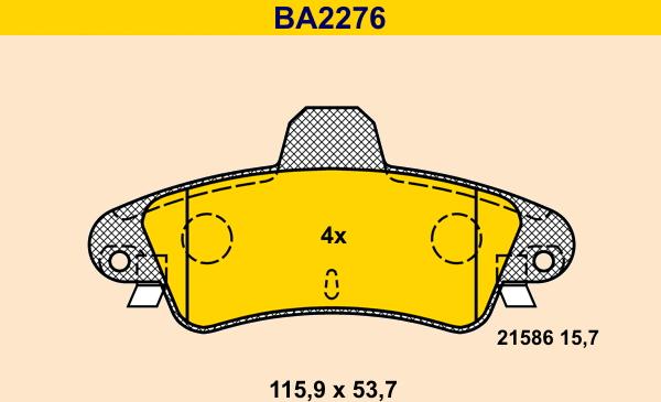 Barum BA2276 - Комплект спирачно феродо, дискови спирачки vvparts.bg
