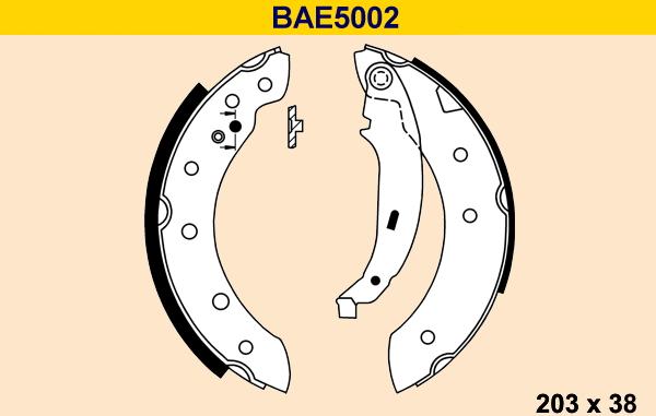 Barum BAE5002 - Комплект спирачна челюст vvparts.bg