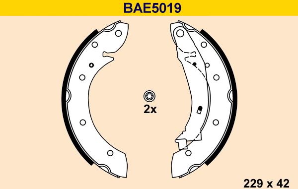 Barum BAE5019 - Комплект спирачна челюст vvparts.bg