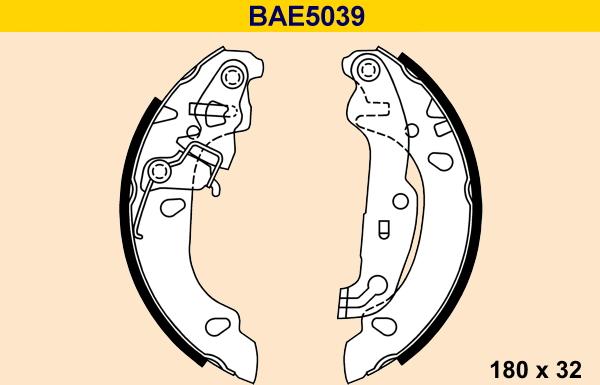 Barum BAE5039 - Комплект спирачна челюст vvparts.bg