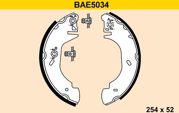 Barum BAE5034 - Комплект спирачна челюст vvparts.bg