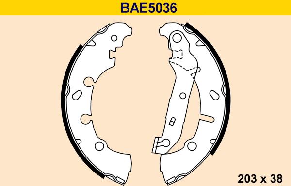 Barum BAE5036 - Комплект спирачна челюст vvparts.bg