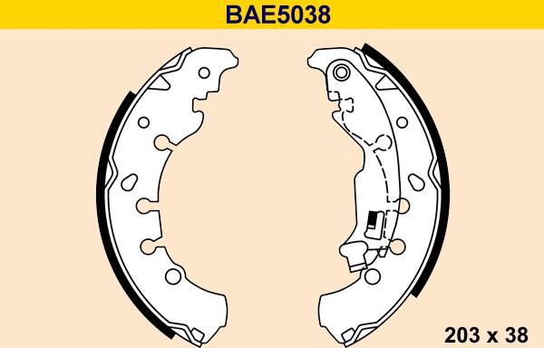 Barum BAE5038 - Комплект спирачна челюст vvparts.bg