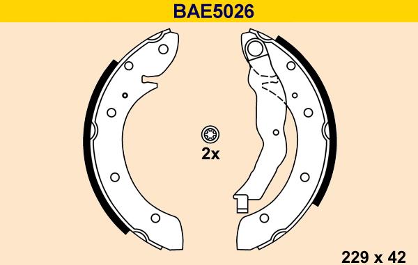 Barum BAE5026 - Комплект спирачна челюст vvparts.bg