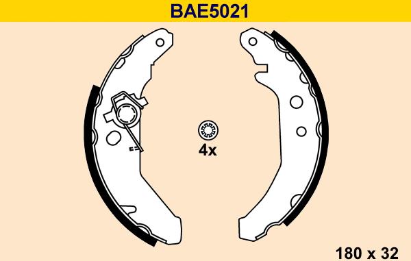 Barum BAE5021 - Комплект спирачна челюст vvparts.bg