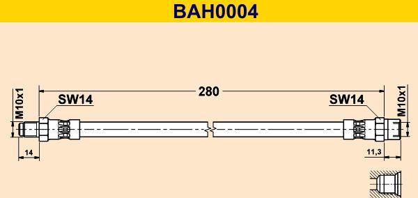 Barum BAH0004 - Спирачен маркуч vvparts.bg
