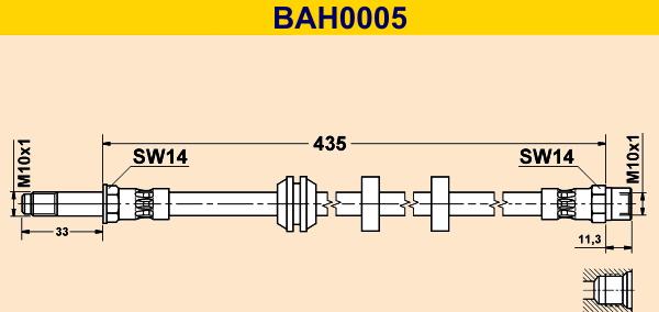 Barum BAH0005 - Спирачен маркуч vvparts.bg