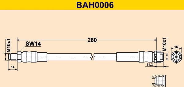 Barum BAH0006 - Спирачен маркуч vvparts.bg