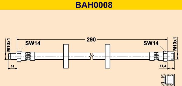 Barum BAH0008 - Спирачен маркуч vvparts.bg