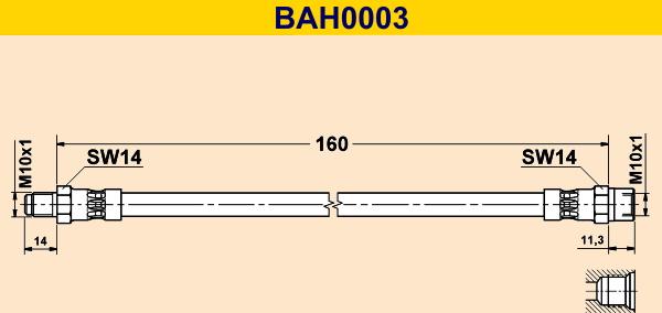 Barum BAH0003 - Спирачен маркуч vvparts.bg