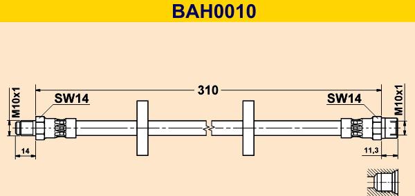 Barum BAH0010 - Спирачен маркуч vvparts.bg