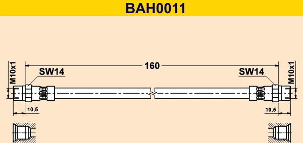 Barum BAH0011 - Спирачен маркуч vvparts.bg
