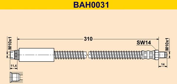 Barum BAH0031 - Спирачен маркуч vvparts.bg