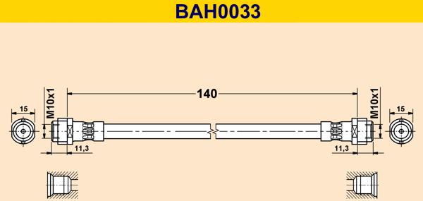 Barum BAH0033 - Спирачен маркуч vvparts.bg