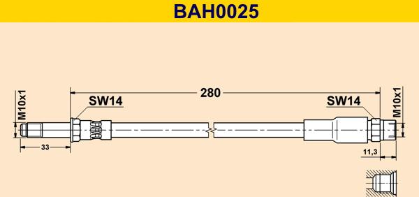 Barum BAH0025 - Спирачен маркуч vvparts.bg