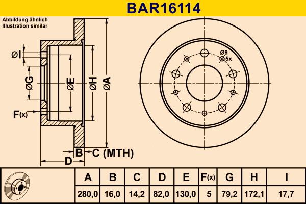 Barum BAR16114 - Спирачен диск vvparts.bg