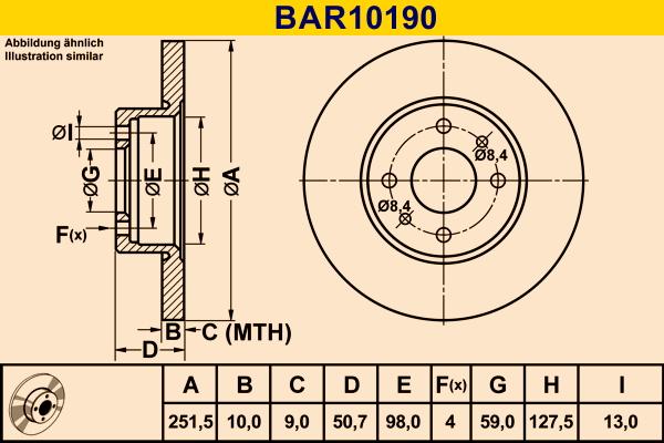 Barum BAR10190 - Спирачен диск vvparts.bg