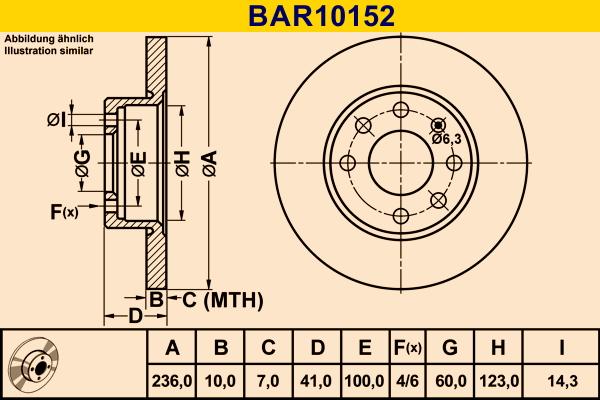 Barum BAR10152 - Спирачен диск vvparts.bg