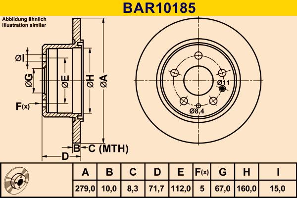 Barum BAR10185 - Спирачен диск vvparts.bg