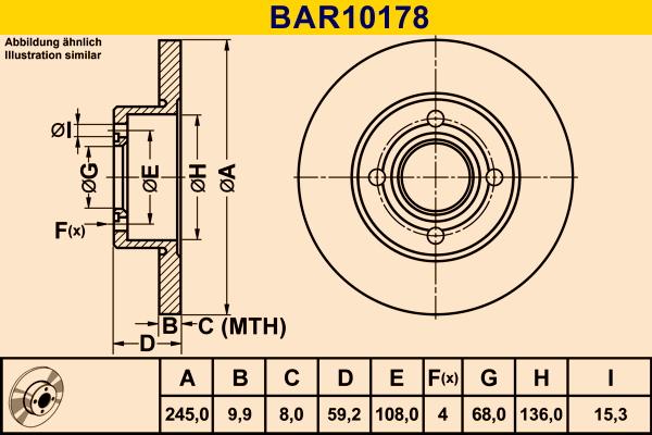 Barum BAR10178 - Спирачен диск vvparts.bg