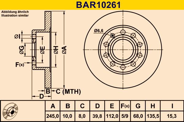 Barum BAR10261 - Спирачен диск vvparts.bg