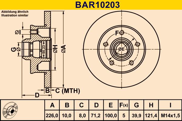 Barum BAR10203 - Спирачен диск vvparts.bg