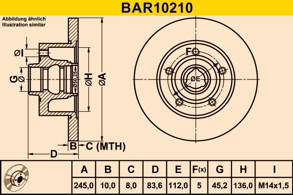 Barum BAR10210 - Спирачен диск vvparts.bg